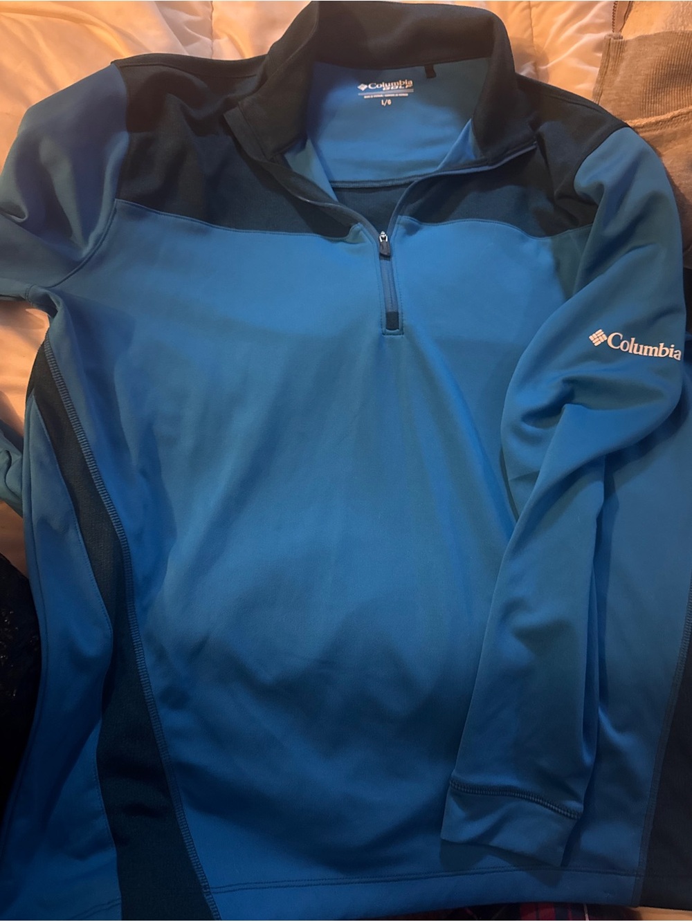 Columbia Blue and Navy Quarter-Zip Pullover